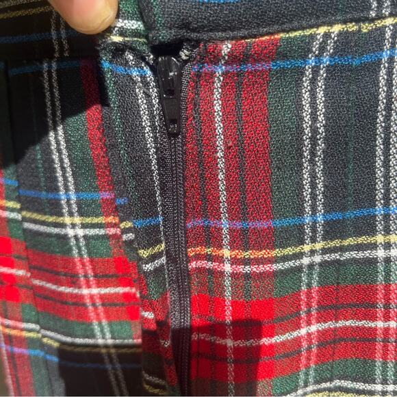 Vintage 80s Tartan Pleated  Skirt Plus Size - Picture 5 of 8